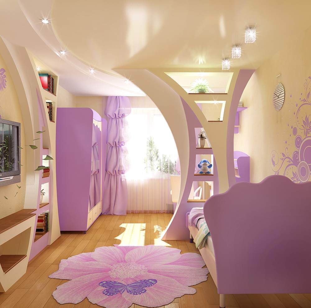 Дизайн комнаты из гипсокартонных перегородок